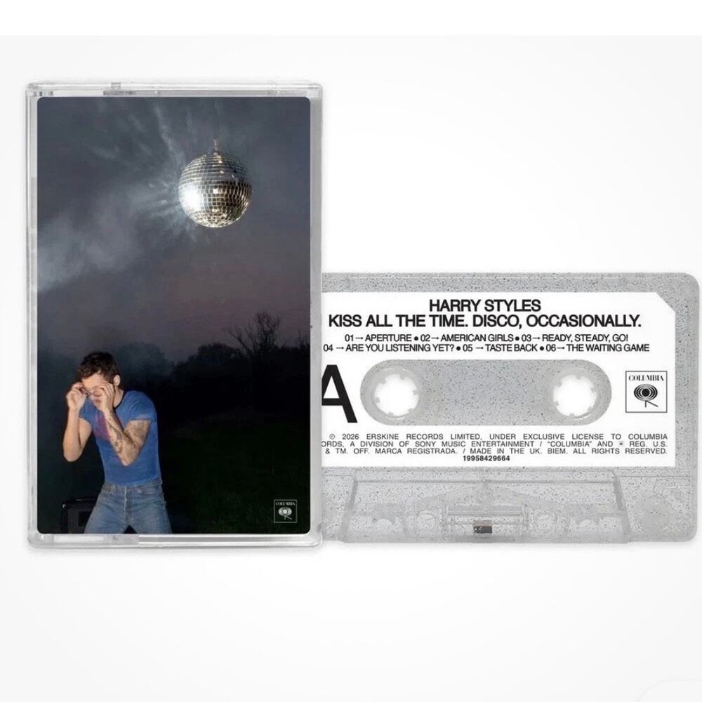 Harry Styles NWT | Kiss All the Time, Disco, Occasionally glitter cassette tape